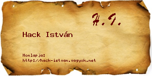 Hack István névjegykártya